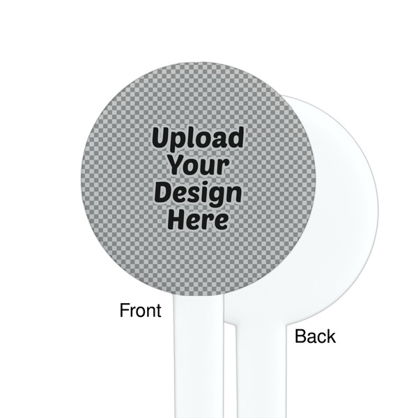 Upload Your Own White Plastic 7" Stir Stick - Single Sided - Round - Front & Back