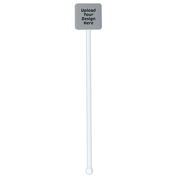 Upload Your Own White Plastic Stir Stick - Double Sided - Square - Single Stick