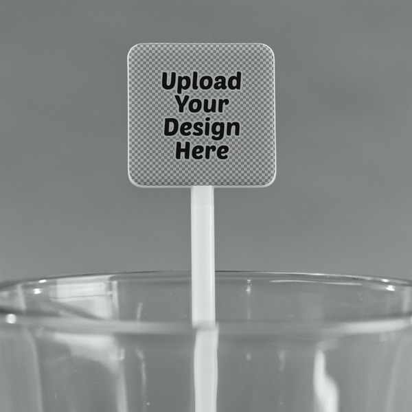 Upload Your Own White Plastic Stir Stick - Square - Main