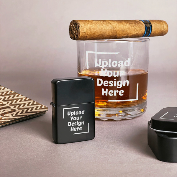 Upload Your Own Windproof Lighters - Black - In Context