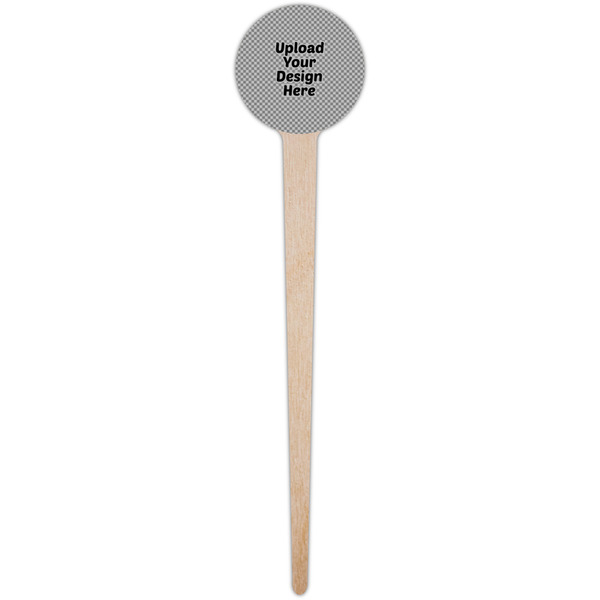 Upload Your Own Wooden 4" Food Pick - Round - Single Pick