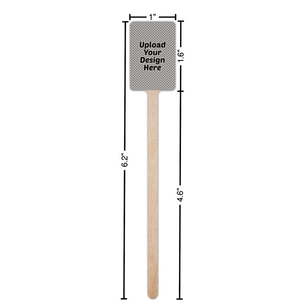 Upload Your Own Wooden 6.25" Stir Stick - Rectangular - Dimensions