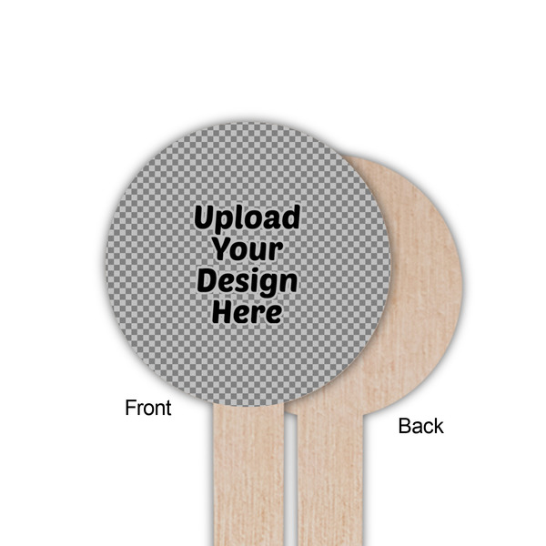 Upload Your Own Wooden 6" Food Pick - Round - Single Sided - Front & Back