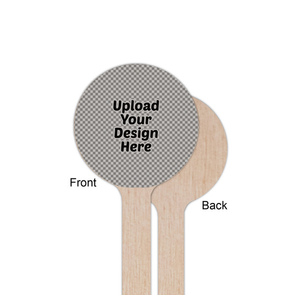 Upload Your Own Wooden 6" Stir Stick - Round - Single Sided - Front & Back
