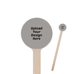 7.5" Round Wooden Stir Sticks - Single-Sided (Upload Your Own)
