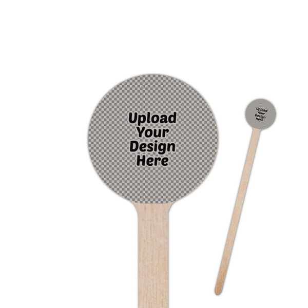 Custom 7.5" Round Wooden Stir Sticks - Single-Sided (Upload Your Own)