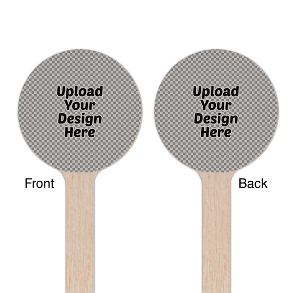 Upload Your Own Wooden 7.5" Stir Stick - Round - Double Sided - Front & Back
