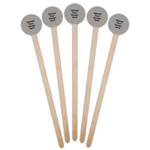 Upload Your Own Wooden 7.5" Stir Stick - Round - Fan View
