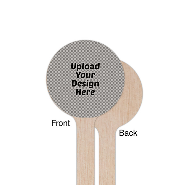 Upload Your Own Wooden 7.5" Stir Stick - Round - Single Sided - Front & Back