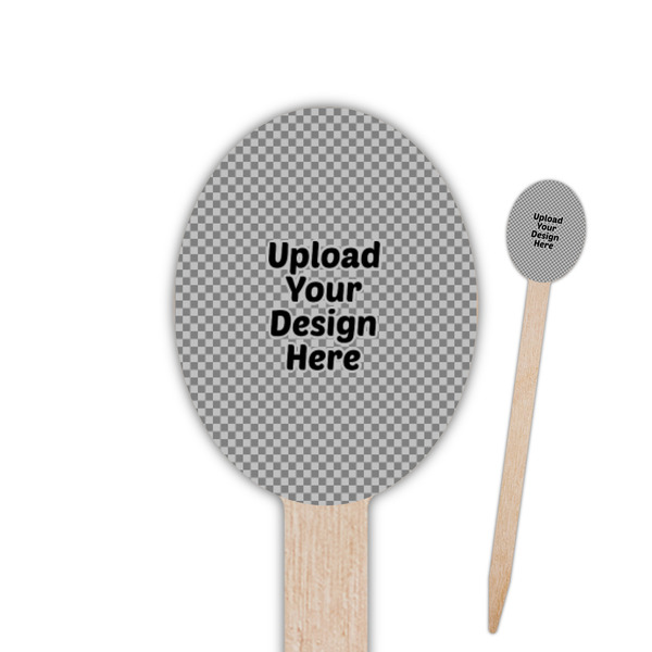 Custom Oval Wooden Food Picks (Upload Your Own)