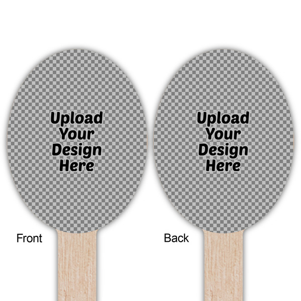 Upload Your Own Wooden Food Pick - Oval - Double Sided - Front & Back