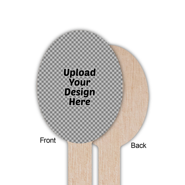 Upload Your Own Wooden Food Pick - Oval - Single Sided - Front & Back