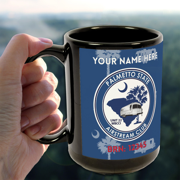 Palmetto State Airstream Club Logo 15oz. Black Mug - Lifestyle