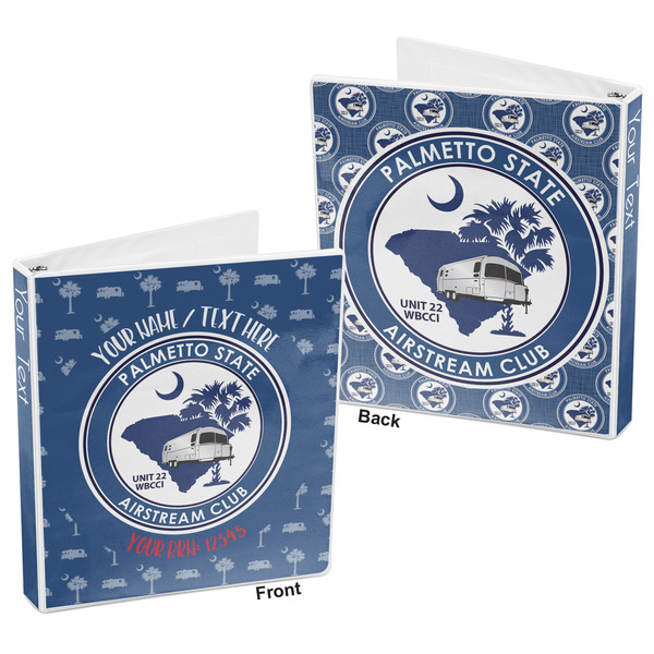 Palmetto State Airstream Club Logo 3-Ring Binder - 1" - Front and Back