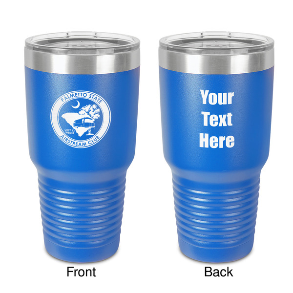 Custom Palmetto State Airstream Club Logo 30 oz Stainless Steel Tumbler - Royal Blue - Double-Sided