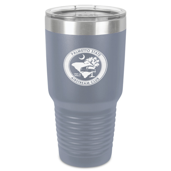 Custom Palmetto State Airstream Club Logo 30 oz Stainless Steel Tumbler - Grey - Single-Sided