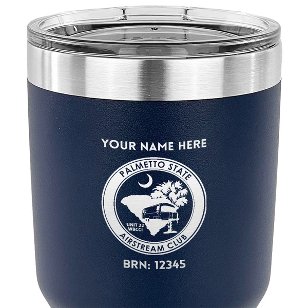 Palmetto State Airstream Club Logo 30 oz Stainless Steel Ringneck Tumbler - Navy - CLOSE UP