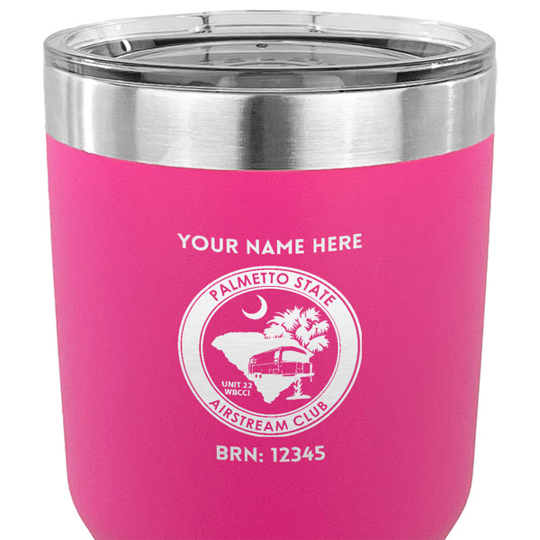 Palmetto State Airstream Club Logo 30 oz Stainless Steel Ringneck Tumbler - Pink - CLOSE UP