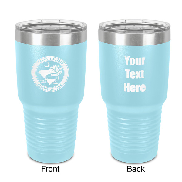 Custom Palmetto State Airstream Club Logo 30 oz Stainless Steel Tumbler - Teal - Double-Sided