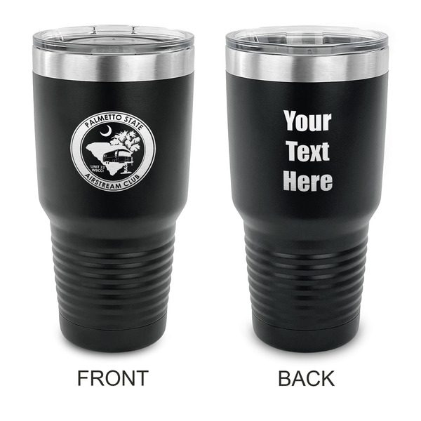 Custom Palmetto State Airstream Club Logo 30 oz Stainless Steel Tumbler - Black - Double-Sided