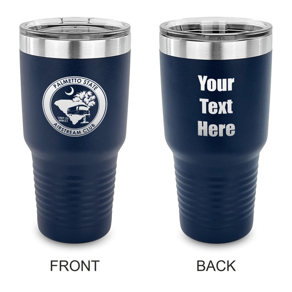 Custom Palmetto State Airstream Club Logo 30 oz Stainless Steel Tumbler - Navy - Double-Sided