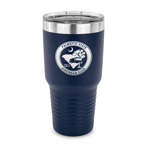 Custom Palmetto State Airstream Club Logo 30 oz Stainless Steel Tumbler - Navy - Single-Sided