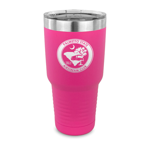 Custom Palmetto State Airstream Club Logo 30 oz Stainless Steel Tumbler - Pink - Single-Sided