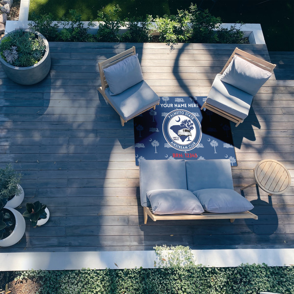 Palmetto State Airstream Club Logo 4'x6' Patio Rug - In context