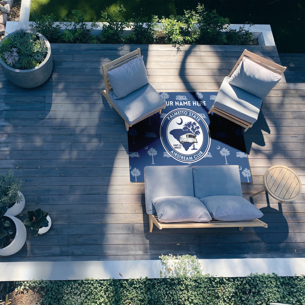 Palmetto State Airstream Club Logo 5'x7' Patio Rug - In context