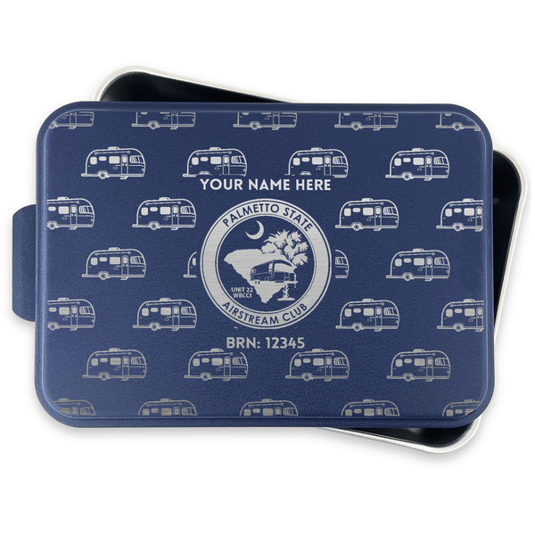 Palmetto State Airstream Club Logo Aluminum Baking Pan - Navy Lid - FRONT w/lid off