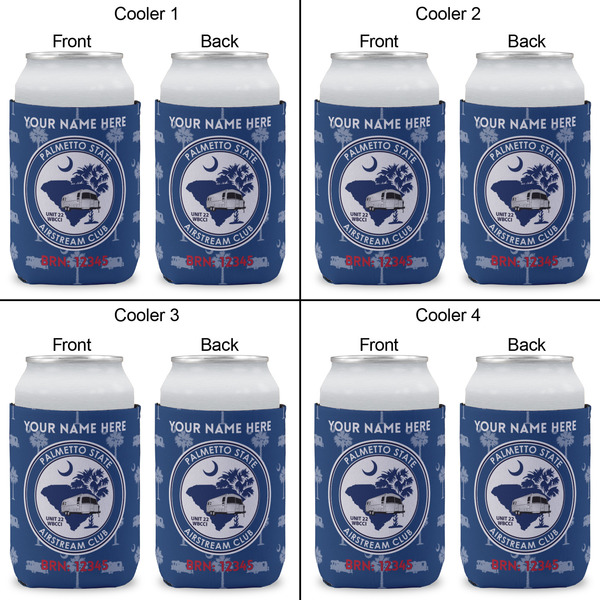 Palmetto State Airstream Club Logo Can Cooler - Standard 12oz - Set of 4 - Front & Back
