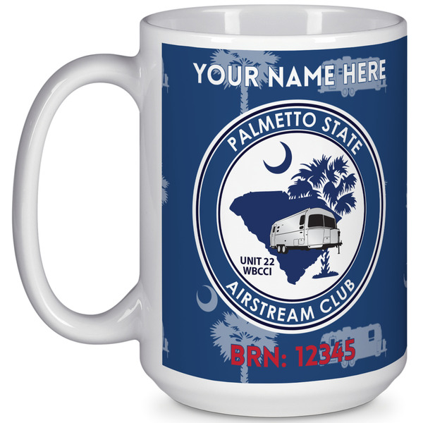 Custom Palmetto State Airstream Club Logo 15 oz Coffee Mug - White