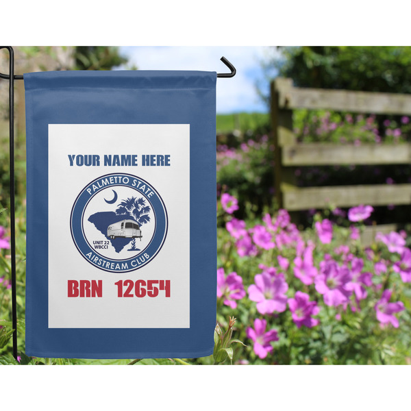 Palmetto State Airstream Club Logo Garden Flag - Outside In Flowers