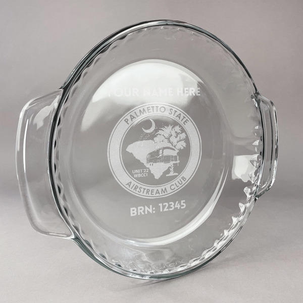 Custom Palmetto State Airstream Club Logo Glass Pie Dish - 9.5in Round