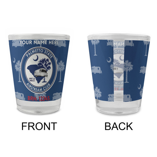 Palmetto State Airstream Club Logo Glass Shot Glass - Standard - Front & Back