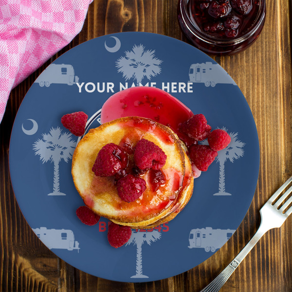 Palmetto State Airstream Club Logo Melamine Plate 8 inches - LIFESTYLE