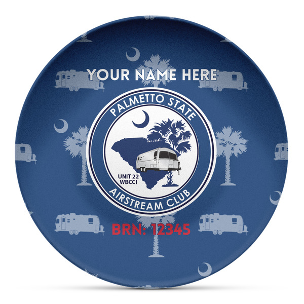 Custom Palmetto State Airstream Club Logo Microwave Safe Plastic Plate - Composite Polymer