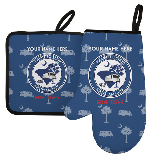 Custom Palmetto State Airstream Club Logo Left Oven Mitt & Pot Holder Set