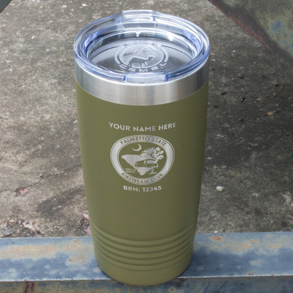 Palmetto State Airstream Club Logo Olive Polar Camel Tumbler - 20oz - Angled