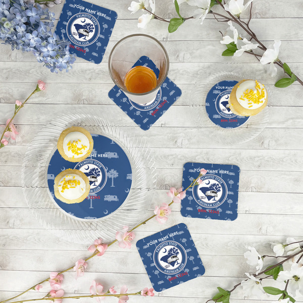 Palmetto State Airstream Club Logo Paper Coasters - In Context