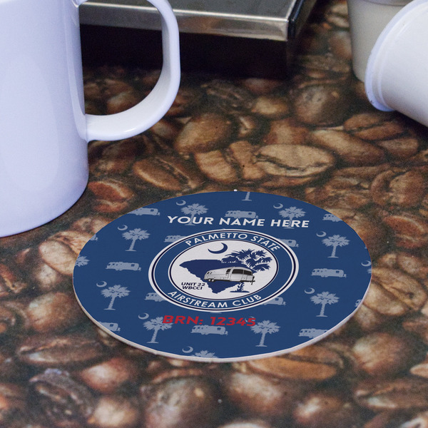 Palmetto State Airstream Club Logo Round Paper Coaster - Front