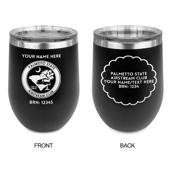 Palmetto State Airstream Club Logo Stainless Wine Tumblers - Black - Double Sided - Approval