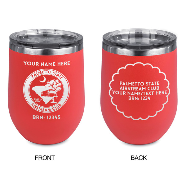 Palmetto State Airstream Club Logo Stainless Wine Tumblers - Coral - Double Sided - Approval