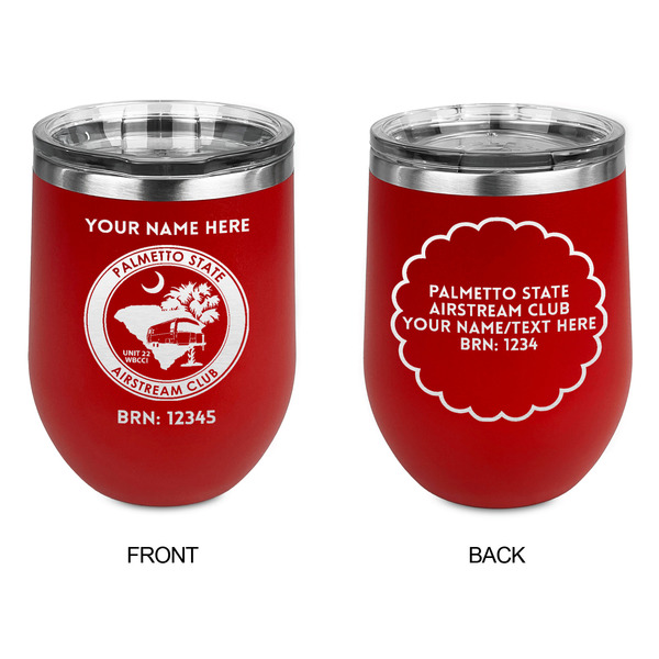 Palmetto State Airstream Club Logo Stainless Wine Tumblers - Red - Double Sided - Approval