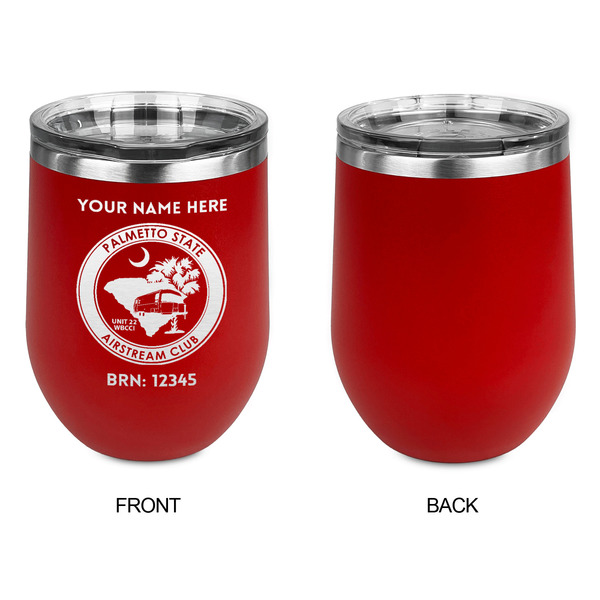Palmetto State Airstream Club Logo Stainless Wine Tumblers - Red - Single Sided - Approval