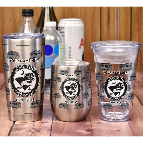 Palmetto State Airstream Club Logo Stemless Wine Tumbler - Full Print - In Context