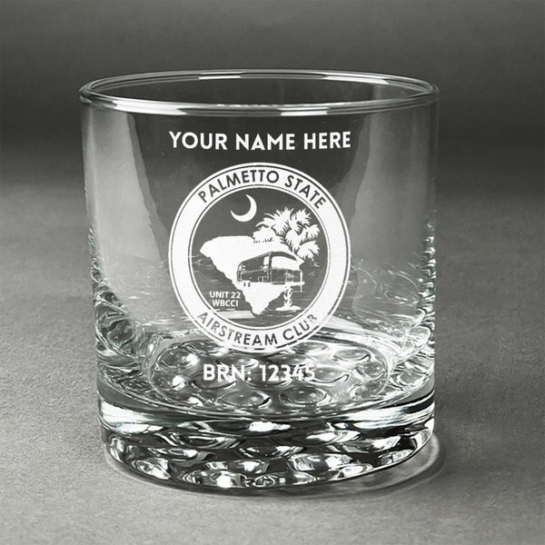 Custom Palmetto State Airstream Club Logo Whiskey Glass - Engraved