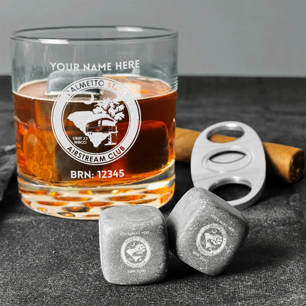 Palmetto State Airstream Club Logo Whiskey Stones - Set of 9 - In Context