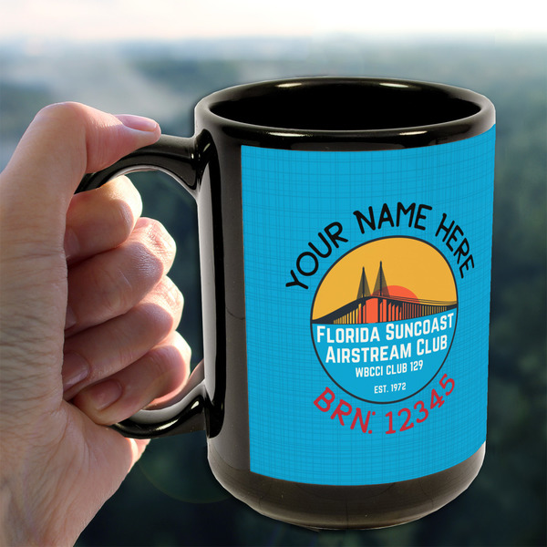 Florida Suncoast Airstream Club 15oz. Black Mug - Lifestyle