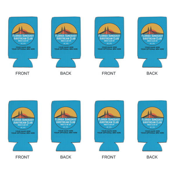 Florida Suncoast Airstream Club Can Cooler - 16oz - Set of 4 - Front & Back